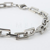 Rectangle 201 Stainless Steel Chain Bracelets BJEW-N240-06P-2