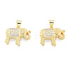 Brass Micro Pave Clear Cubic Zirconia Pendants ZIRC-N039-268-2