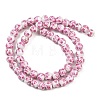 Handmade Flower Printed Porcelain Ceramic Beads Strands PORC-M005-6mm-03-4