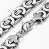 304 Stainless Steel Byzantine Chain Necklaces NJEW-F176-14P-A-2