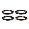 4Pcs Natural Crackle Agate & Indian Agate & Natural Agate & Synthetic Hematite and Coconut Beads Stretch Bracelets Set for Women Men BJEW-JB08937-1