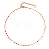 Handmade Red Glass Beaded Chain Necklaces QR8888-2-1