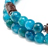 Natural Chalcedony & Synthetic Non-magnetic Hematite Beads Energy Stretch Bracelets Set BJEW-JB07142-03-7