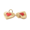 Heart Brass Enamel Pendants KK-G435-07G-01-3