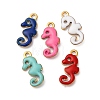 304 Stainless Steel Enamel Charms STAS-Q363-14G-G-1