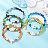 Gemstone Beaded Stretch Bracelets for Women Men BJEW-JB13649-1
