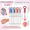 8Pcs 8 Colors Acrylic Straw Pendant Beadable Bar HJEW-TA0001-51-4