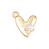 Valentine's Day Brass Micro Pave Clear Cubic Zirconia Pendants KK-D225-13G-1