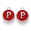 Platinum Plated Alloy Enamel Charms X-ENAM-S118-03P-P-1