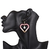 Heart 304 Stainless Steel Glass Seed Beads Dangle Earrings EJEW-MZ00646-3