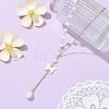 Natural Pearl & 304 Stainless Steel Satellite Chain Y Lariat Necklaces NJEW-JN06061-1
