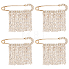 4Pcs Zinc Alloy & Crystal Rhinestone Tassel Brooch JEWB-PH0001-84G-1