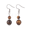 Natural Mixed Gemstone Gourd Dangle Earrings EJEW-JE05259-3