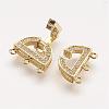 Brass Micro Pave Cubic Zirconia Fold Over Clasps ZIRC-F047-05G-2