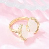 Brass Micro Pave Cubic Zirconia Cuff Open Rings KK-CBAD104-03G-3