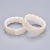 Natural White Shell Mother of Pearl Shell Stretch Bracelets BJEW-P261-C01-1