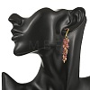 304 Stainless Steel with Natural Mixed Gemstone Stud Earrings EJEW-JE07520-02-5