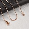 Brass Ball Chains Necklaces for Women NJEW-D302-21RG-2