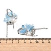Natural Aquamarine Chips Drop Earrings EJEW-TA00817-03-5