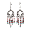 Synthetic Turquoise Beaded Chandelier Earrings EJEW-JE06192-1