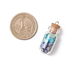 5Pcs 5 Styles Clear Glass Wishing Bottle with Mixed Gemstone Chip Inside Pendants PALLOY-JF04164-2