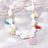 Ocean Brass Pave Cubic Zirconia and Enamel Sea Animals Pendant Necklaces KK-CBA4547-03B-G-2