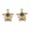 Brass Micro Pave Cubic Zirconia Charms KK-Q277-069-NF-2
