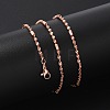 Brass Singapore Chains Necklaces for Women NJEW-D302-38RG-2