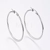 Tarnish Resistant 304 Stainless Steel Big Hoop Earrings X-EJEW-F105-18P-1