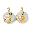 Brass Enamel Locket Pendants KK-G543-01G-02-1
