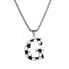201 Stainless Steel Soccer Initial Pendant Necklacess for Men Women WG63E1E-01-1