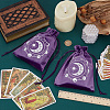 2Pcs Moon Printed Velvet Drawstring Storage Bags for Tarot Card ABAG-CN0001-79A-3