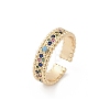 Brass Micro Pave Cubic Zirconia Cuff Rings for Women RJEW-S400-06G-4