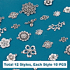 120Pcs 12 Styles Tibetan Style Zinc Alloy Connector Charms FIND-PH0005-74-5