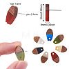 Craftdady 14 Pairs 7 Colors Resin & Walnut Wood Stud Earring Findings MAK-CD0001-03-10