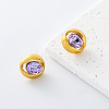 304 Stainless Steel Rhinestone Stud Earrings for Women OH3456-3-1