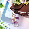 Alloy Resin Heart Keychains KEYC-TADJ0002-01G-O-5