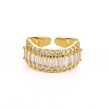 Brass Micro Pave Cubic Zirconia Cuff Rings for Women RJEW-T016-39G-02-1