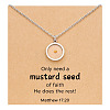 Flat Round 201 Stainless Steel Mustard Seed Pendant Necklaces for Women WG511AE-10-1