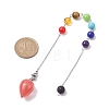 Chakra Synthetic & Natural Mixed Gemstone Pointed Dowsing Pendulums PALLOY-JF02608-01-3