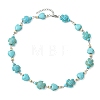 Ocean Dyed Synthetic Turquoise Turtle and Heart Beaded Necklaces for Women NJEW-JN06227-01-2
