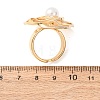 304 Stainless Steel Shell Beads Cuff Open Rings for Women LS-RJEW-E301-01F-2
