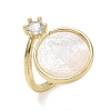 Brass Micro Pave Clear Cubic Zirconia Cuff Open Rings KK-CBA56EF-41A-G-4