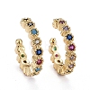 Brass Micro Pave Cubic Zirconia Cuff Earrings X-ZIRC-H109-06G-6