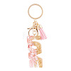 Alloy & Resin Tassel Keychainss AJEW-TADJ0001-20G-06-1
