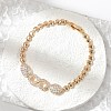 Brass Micro Pave Cubic Zirconia Chain Bracelets KK-R217-45G-1