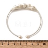 Brass Wire Wrapped Natural Pearl Open Cuff Bangles for Women BJEW-D453-03S-5