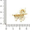 Brass Micro Pave Clear Cubic Zirconia Unicorn Spacer Bars KK-K428-10G-3