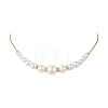 Round White Shell Pearl Graduated Beaded Necklaces for Women NJEW-JN05305-2