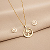 304 Stainless Steel Pendant Necklaces & Stud Earrings Sets WG82A44-40-1